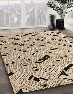 Machine Washable Abstract Pastel Orange Rug in a Family Room, wshabs4750