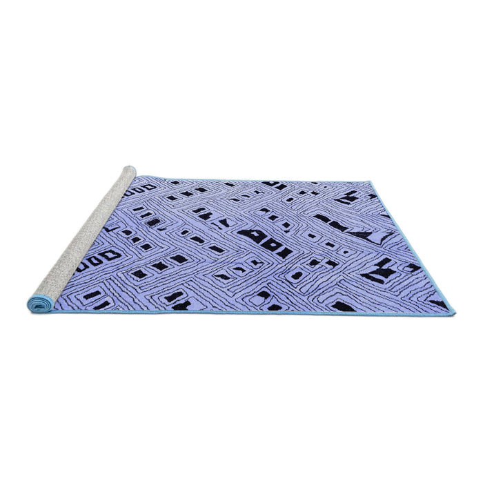 Sideview of Machine Washable Solid Blue Modern Rug, wshabs4750blu