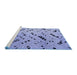 Sideview of Machine Washable Solid Blue Modern Rug, wshabs4750blu