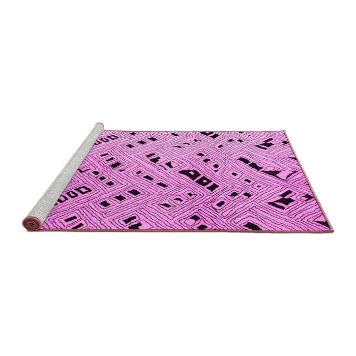 Sideview of Machine Washable Solid Pink Modern Rug, wshabs4750pnk