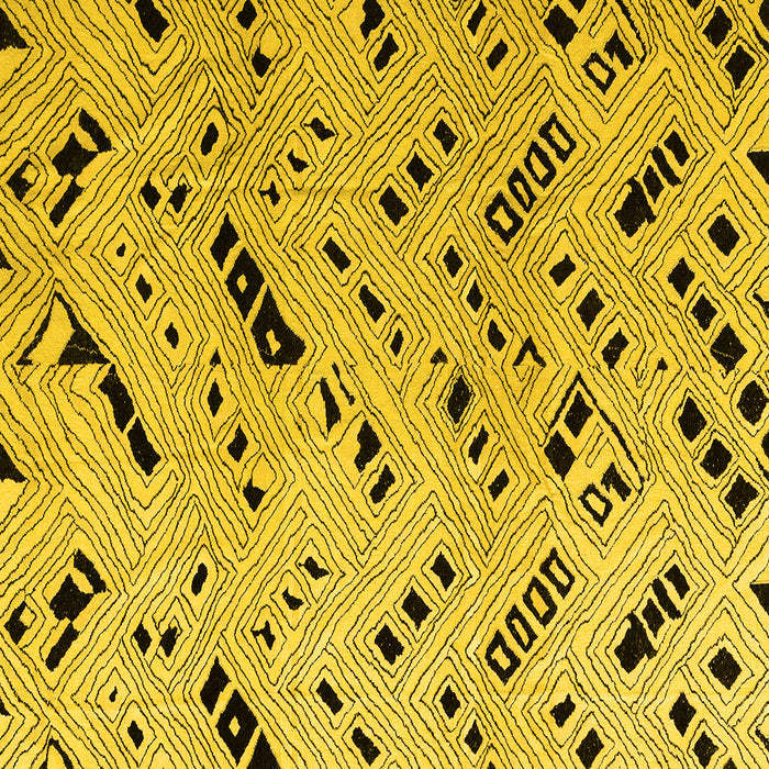 Square Solid Yellow Modern Rug, abs4750yw