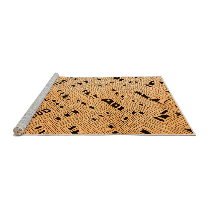 Sideview of Machine Washable Solid Orange Modern Area Rugs, wshabs4750org