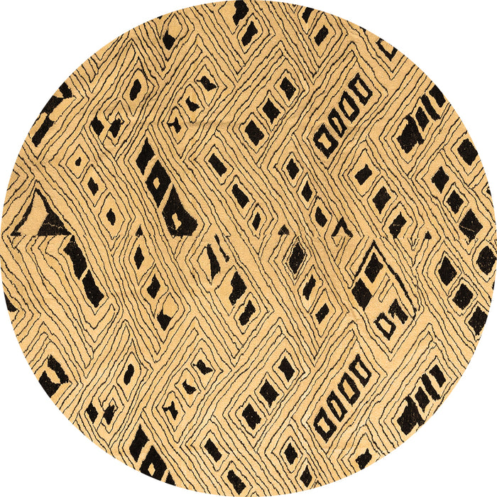 Round Solid Brown Modern Rug, abs4750brn