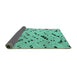 Sideview of Solid Turquoise Modern Rug, abs4750turq