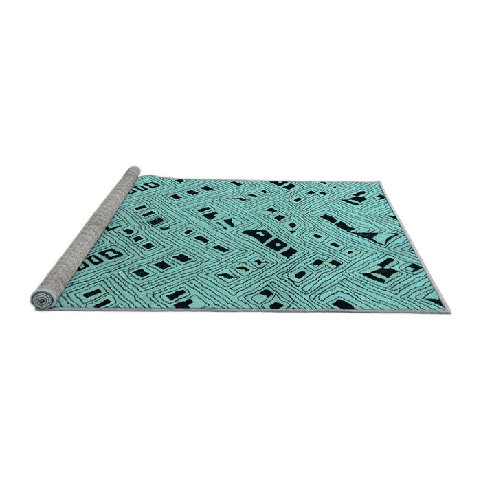 Sideview of Machine Washable Solid Light Blue Modern Rug, wshabs4750lblu