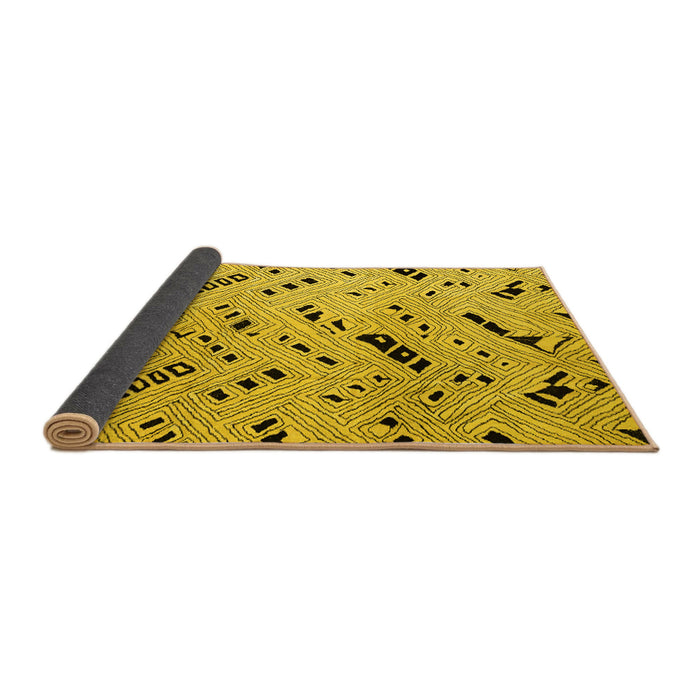 Sideview of Solid Yellow Modern Rug, abs4750yw