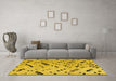 Machine Washable Solid Yellow Modern Rug in a Living Room, wshabs4750yw