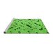 Sideview of Machine Washable Solid Green Modern Area Rugs, wshabs4750grn