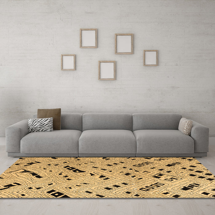 Machine Washable Solid Brown Modern Rug in a Living Room,, wshabs4750brn