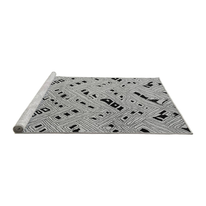 Sideview of Machine Washable Solid Gray Modern Rug, wshabs4750gry