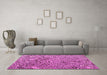 Machine Washable Solid Pink Modern Rug in a Living Room, wshabs4751pnk