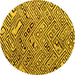 Round Solid Yellow Modern Rug, abs4751yw