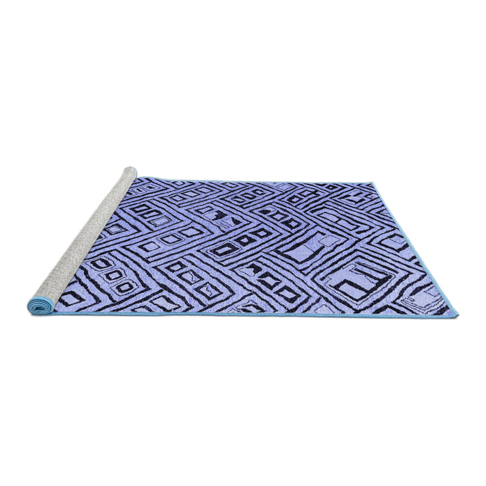 Sideview of Machine Washable Solid Blue Modern Rug, wshabs4751blu