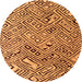 Round Machine Washable Solid Orange Modern Area Rugs, wshabs4751org