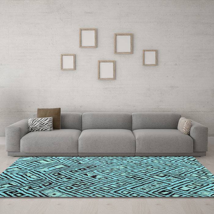 Machine Washable Solid Light Blue Modern Rug in a Living Room, wshabs4751lblu