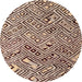 Round Machine Washable Abstract Red Brown Rug, wshabs4751