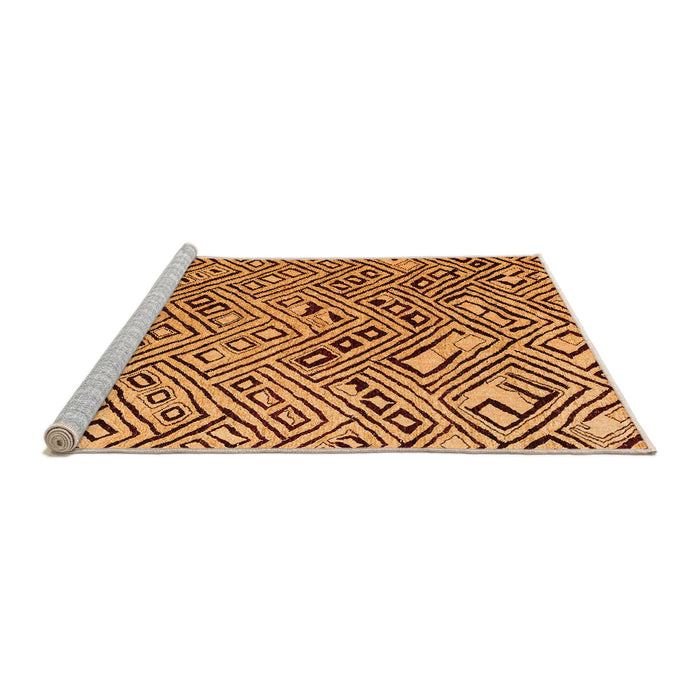 Sideview of Machine Washable Solid Orange Modern Area Rugs, wshabs4751org