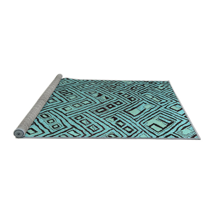 Sideview of Machine Washable Solid Light Blue Modern Rug, wshabs4751lblu