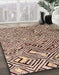 Abstract Red Brown Solid Rug in Family Room, abs4751