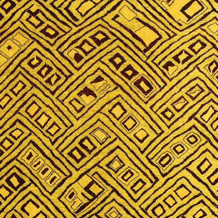 Machine Washable Solid Yellow Modern Rug, wshabs4751yw