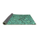 Sideview of Solid Turquoise Modern Rug, abs4751turq