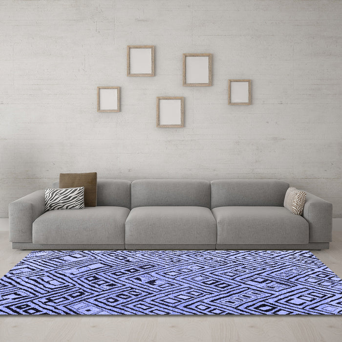 Machine Washable Solid Blue Modern Rug in a Living Room, wshabs4751blu