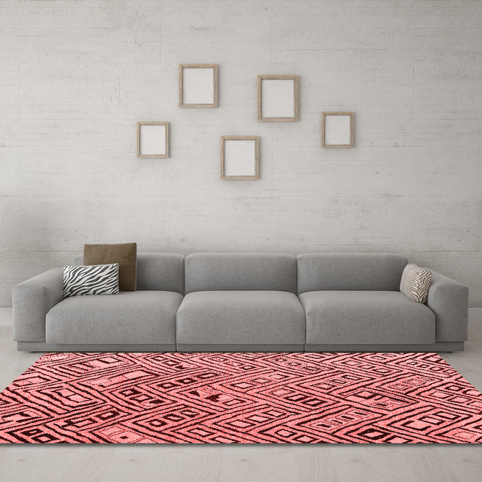 Modern Red Washable Rugs