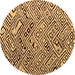 Round Solid Brown Modern Rug, abs4751brn