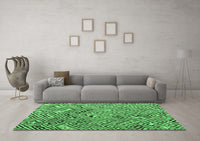 Machine Washable Solid Emerald Green Modern Rug, wshabs4751emgrn