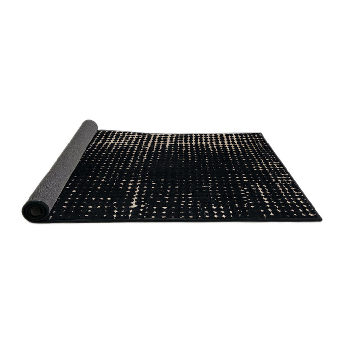 Sideview of Abstract Charcoal Gray Modern Rug, abs4752