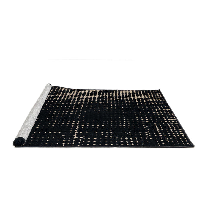 Sideview of Machine Washable Abstract Western Charcoal Gray Rug, wshabs4752