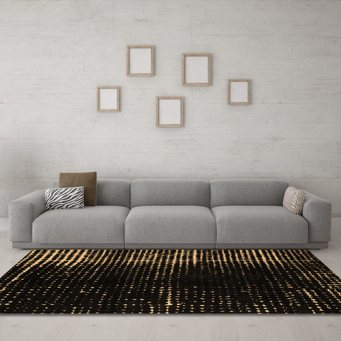 Machine Washable Abstract Brown Modern Rug in a Living Room,, wshabs4752brn