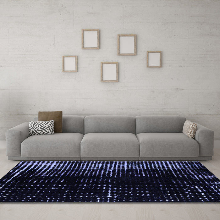Machine Washable Abstract Blue Modern Rug in a Living Room, wshabs4752blu
