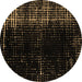 Round Abstract Brown Modern Rug, abs4752brn