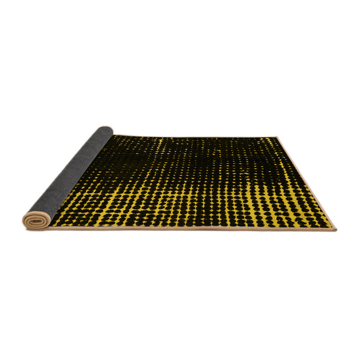 Sideview of Abstract Yellow Modern Rug, abs4752yw