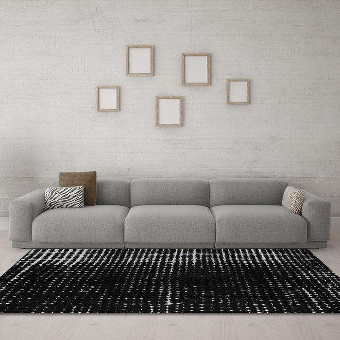 Machine Washable Abstract Gray Modern Rug in a Living Room,, wshabs4752gry