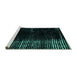 Sideview of Machine Washable Abstract Turquoise Modern Area Rugs, wshabs4752turq