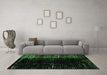 Machine Washable Abstract Emerald Green Modern Area Rugs in a Living Room,, wshabs4752emgrn