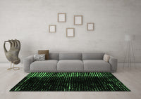 Machine Washable Abstract Emerald Green Modern Rug, wshabs4752emgrn