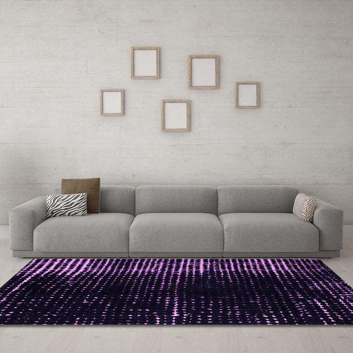 Machine Washable Abstract Purple Modern Area Rugs in a Living Room, wshabs4752pur
