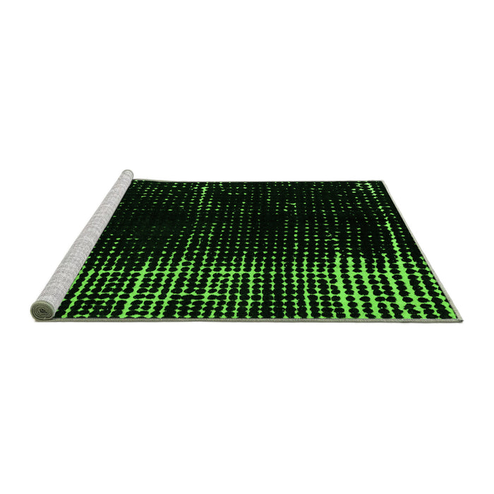 Sideview of Machine Washable Abstract Green Modern Area Rugs, wshabs4752grn
