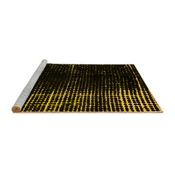 Sideview of Machine Washable Abstract Yellow Modern Rug, wshabs4752yw