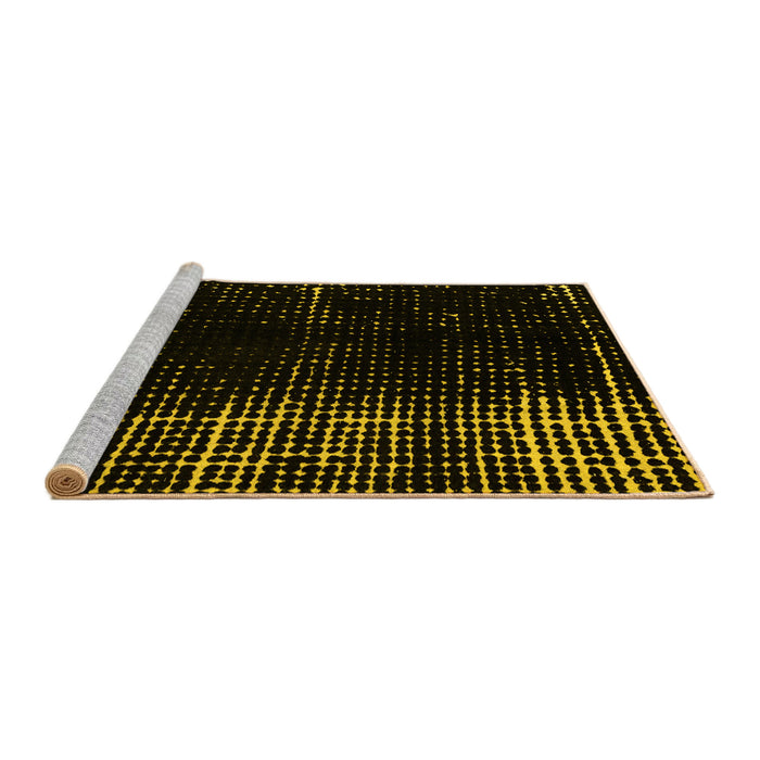 Sideview of Machine Washable Abstract Yellow Modern Rug, wshabs4752yw