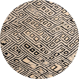 Round Abstract Pastel Orange Solid Rug, abs4753