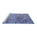 Sideview of Machine Washable Solid Blue Modern Rug, wshabs4753blu