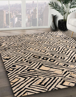 Machine Washable Abstract Pastel Orange Rug in a Family Room, wshabs4753