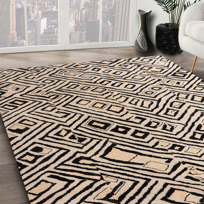 Machine Washable Abstract Pastel Orange Rug in a Family Room, wshabs4753