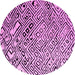 Round Machine Washable Solid Pink Modern Rug, wshabs4753pnk