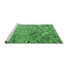 Sideview of Machine Washable Solid Emerald Green Modern Area Rugs, wshabs4753emgrn