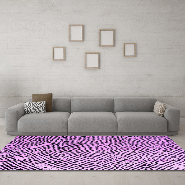 Machine Washable Solid Purple Modern Area Rugs in a Living Room, wshabs4753pur